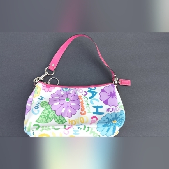 - Coach Authentic Vintage Y2K Graffiti Multicolored Flower Shoulder Bag - Picture 5 of 6